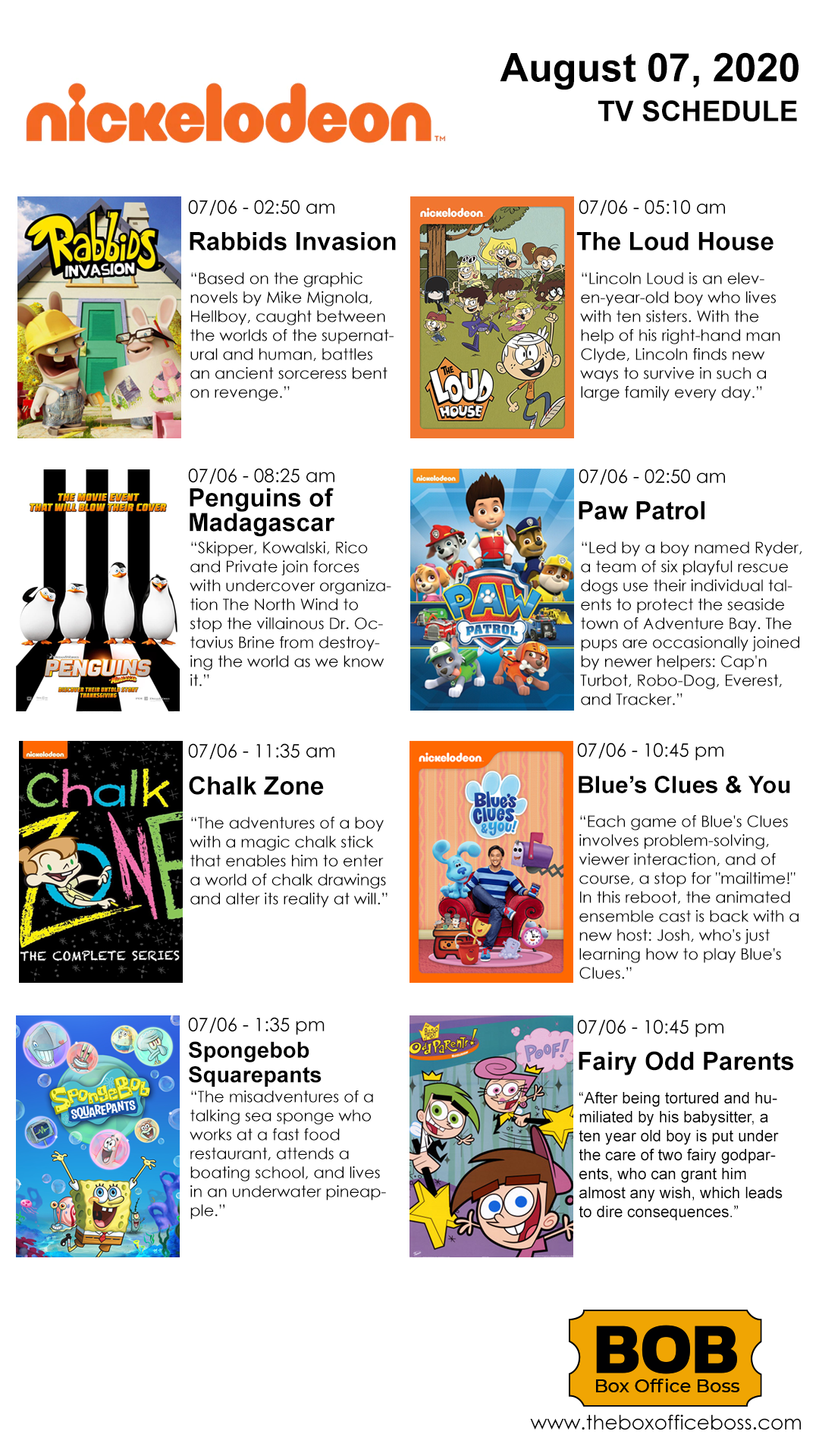 Nickelodeon program schedule